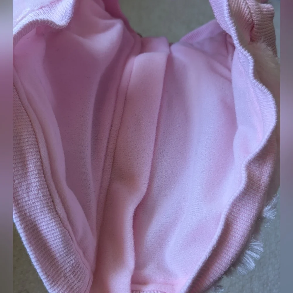 Smoochie Pooch Pink Furry Bow Zip Coat
